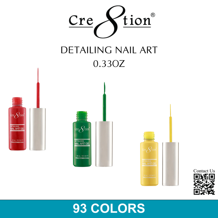 Cre8tion 0.33oz DETAILING Nail Art Gel Collection 000