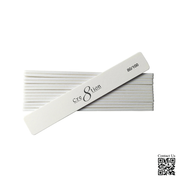 Cre8tion Premium Nail File JUMBO Zebra, Grit 80/100, CASE (Pk: 50 pcs/pack, 30 packs/case)