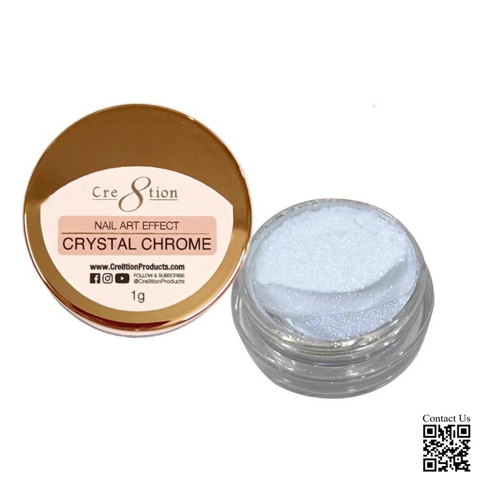 Cre8tion - Nail Art Effect 1g - CRYSTAL CHROME (Pk: 6 jars/pack)