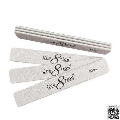 Cre8tion Premium Nail Files JUMBO ZEBRA, Grit 80/80 (Pk: 50 pcs/pack, 30 packs/case)