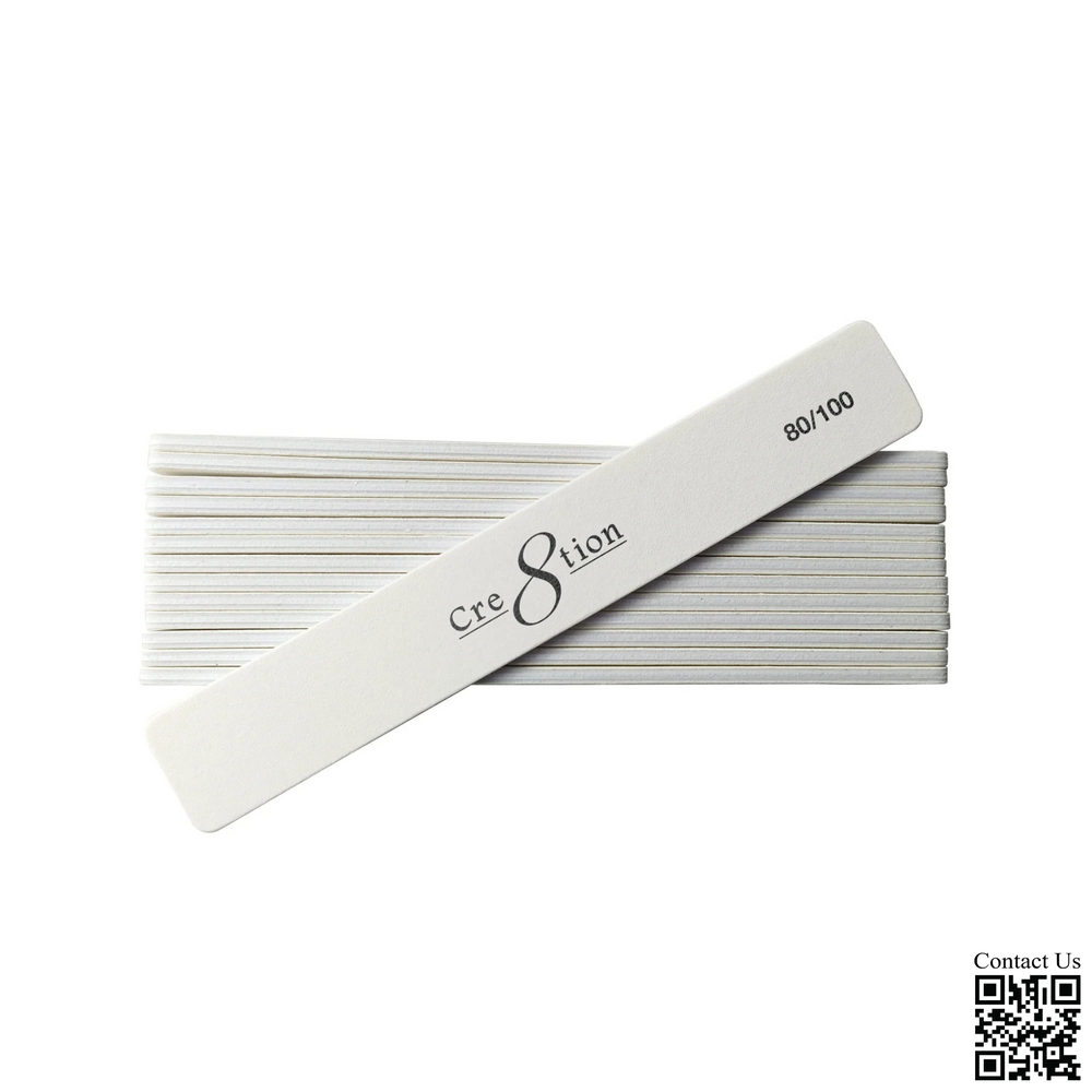 Cre8tion Premium Nail File JUMBO Zebra, Grit 80/80, CASE (Pk: 50 pcs/pack, 30 packs/case)
