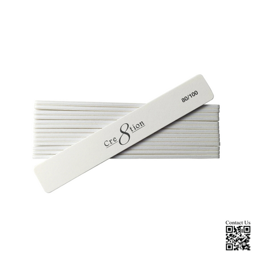 Cre8tion Premium Nail File JUMBO Zebra, Grit 80/80, CASE (Pk: 50 pcs/pack, 30 packs/case)
