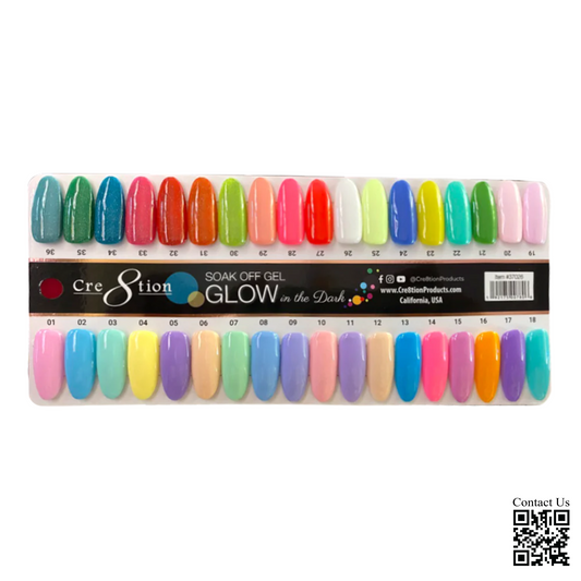 Cre8tion Glow In The Dark Gel Collection, Sample Tips