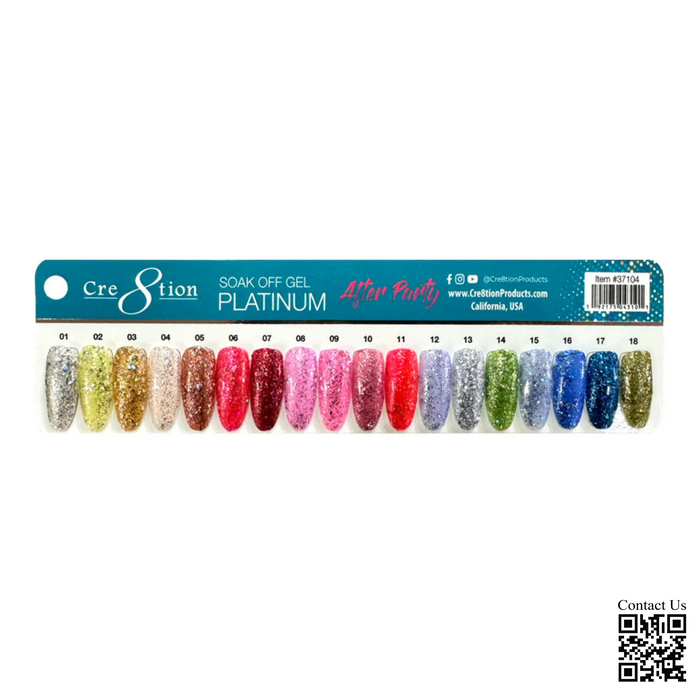 Cre8tion PLATINUM AFTER PARTY Gel Collection, Sample Tips