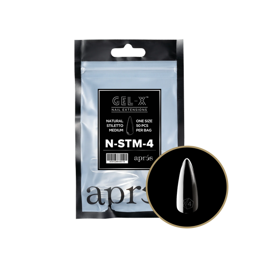 Apres Gel-X Natural STILETTO MEDIUM Refill Bags, Size #4, 98434 OK0715MD