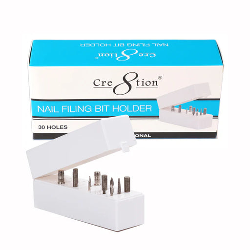 Cre8tion 30 Hole Nail Filing Bit Holder, White (Pk: 144 pcs/case)