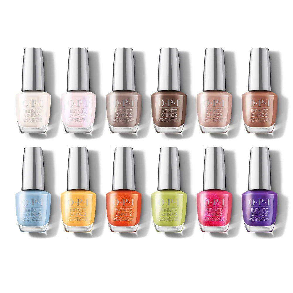 OPI Infinite Shine, Malibu - Summer Collection 2021, Full Line Of 12 Colors (From ISL N76 To ISL N87), 0.5oz