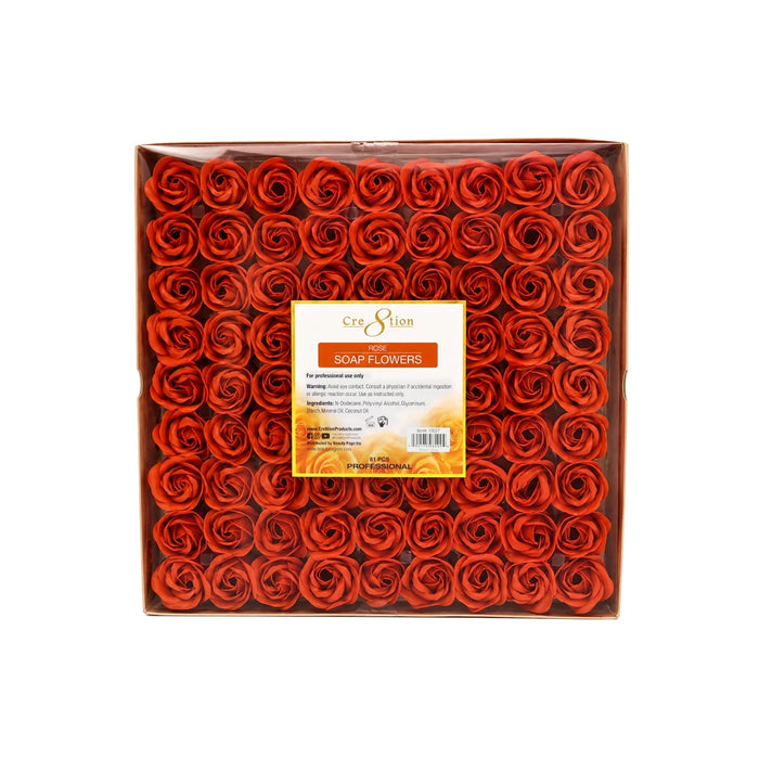 Cre8tion Soap Flowers - 11 Colors (Pk: 81 pcs/box, 20 box/case) - Orange