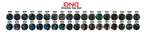 DND Gel Polish And Nail Lacquer, Overlay Top Gel Collection, Full Line Of 36 Colors (From 820 To 855), 0.6oz