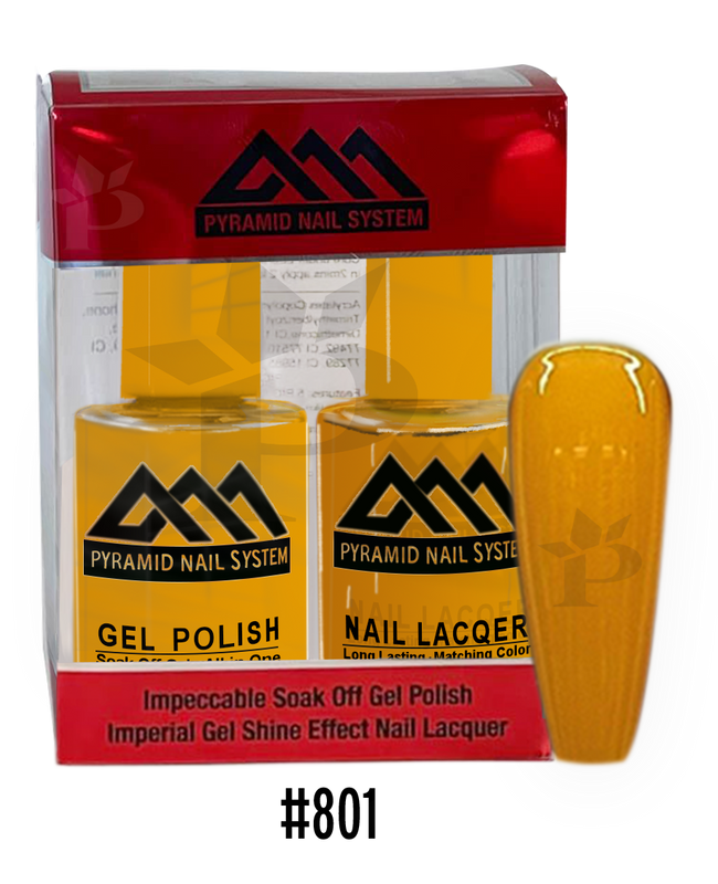 Pyramid Gel Polish + Nail Lacquer, 801, 0.5oz