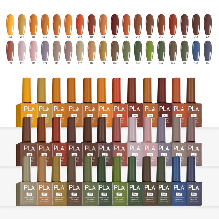 PLA 0.5oz FALL GEL Collection, Set of 36 Colors (#253 - #288)