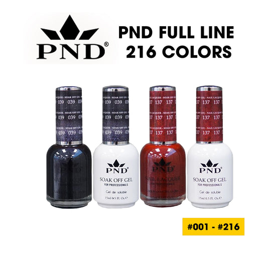 PND Gel Polish + Nail Lacquer, 0.5oz, Full Line of 216 Colors (From 001 to 216) OK0325QT
