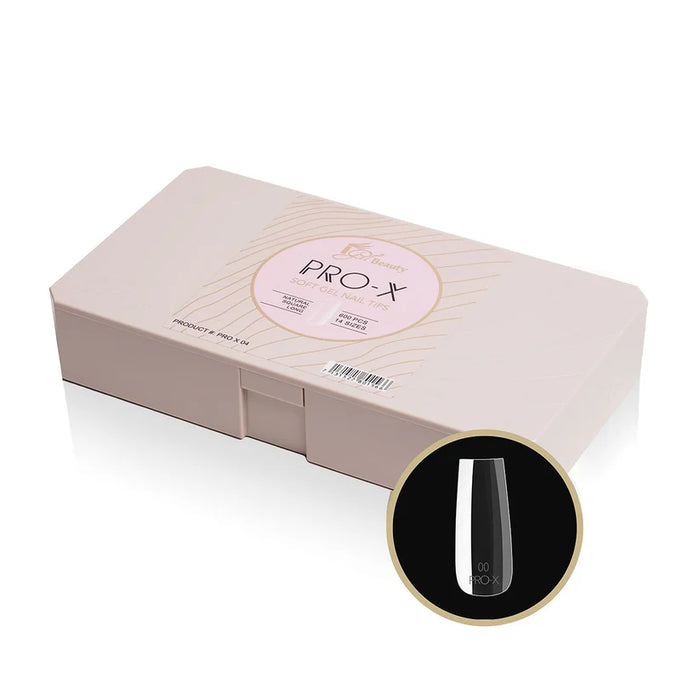 iGel PRO-X Soft Gel Nail Tips 04, Natural Square Long, BOX (Pk: 600 pcs/box)