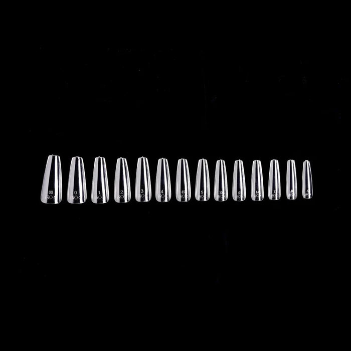 iGel PRO-X Soft Gel Nail Tips 15, Natural Coffin Long, BOX (Pk: 600 pcs/box)