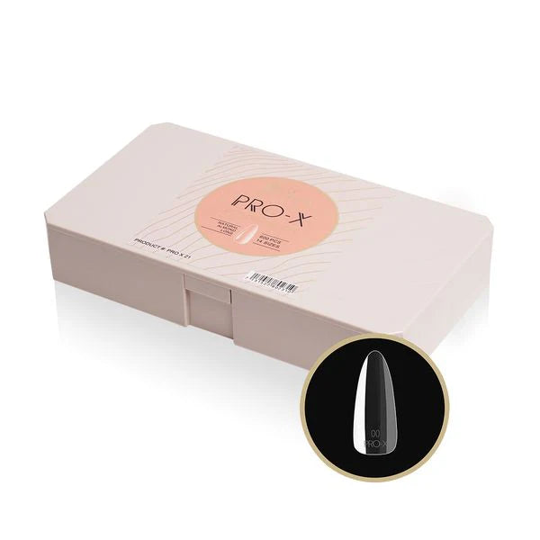 iGel PRO-X Soft Gel Nail Tips 21, Natural Almond Long, BOX (Pk: 600 pcs/box)