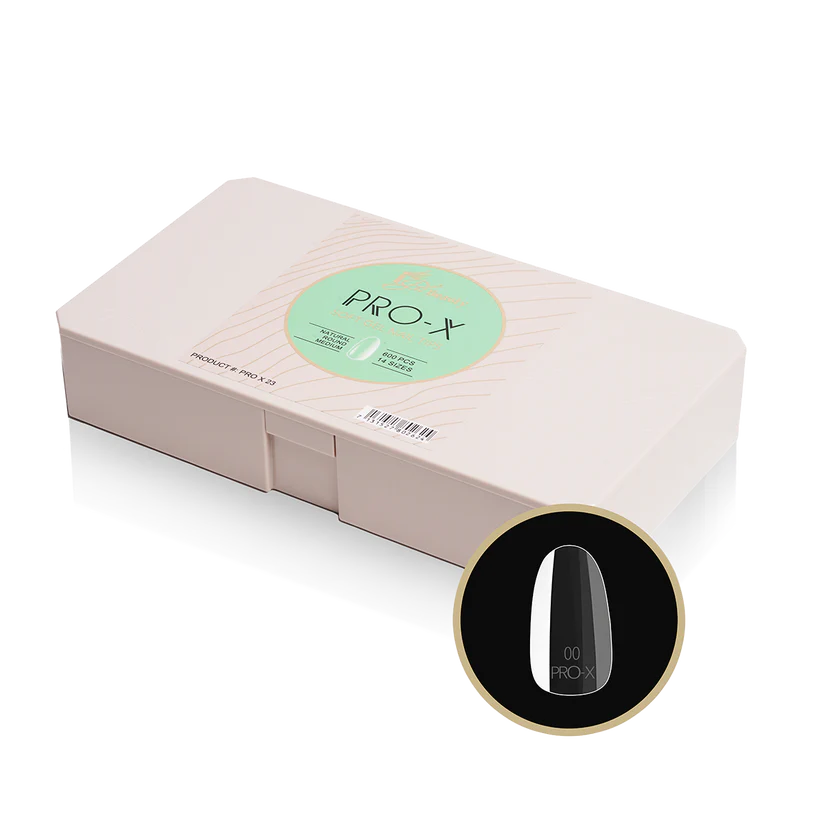 iGel PRO-X Soft Gel Nail Tips 23, Natural Round Medium, BOX (Pk: 600 pcs/box)