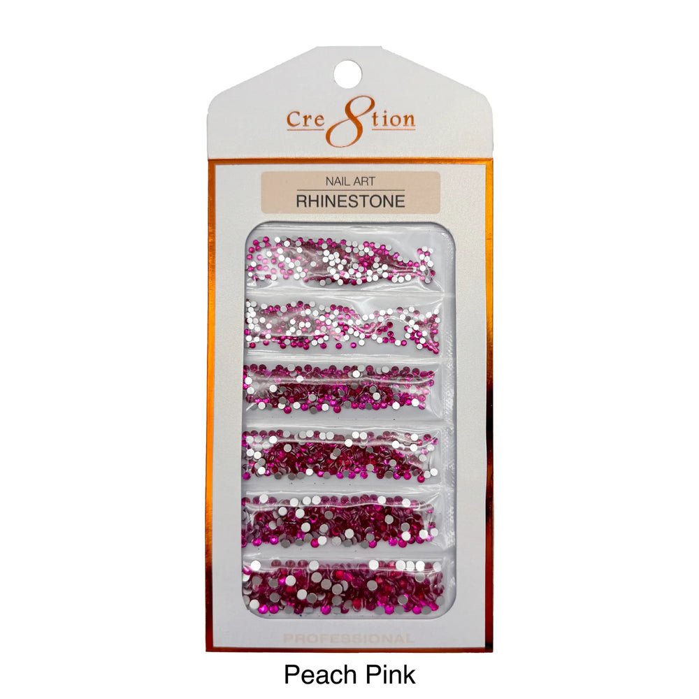Cre8tion Rhinestone Nail Art - Peach Pink (Pk: 80 pcs/pack)