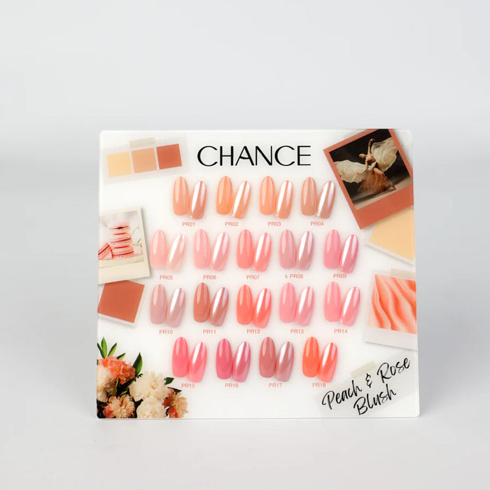 Chance Counter Display Color Chart (18 Colors) - PEACH & ROSE BLUSH (PR) Collection