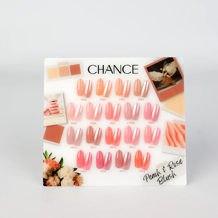 Chance Counter Display Color Chart (18 Colors) - PEACH & ROSE BLUSH (PR) Collection