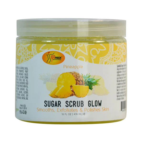 SpaRedi Sugar Scrub Glow, Pineapple, 01400, 16oz OK0325MD