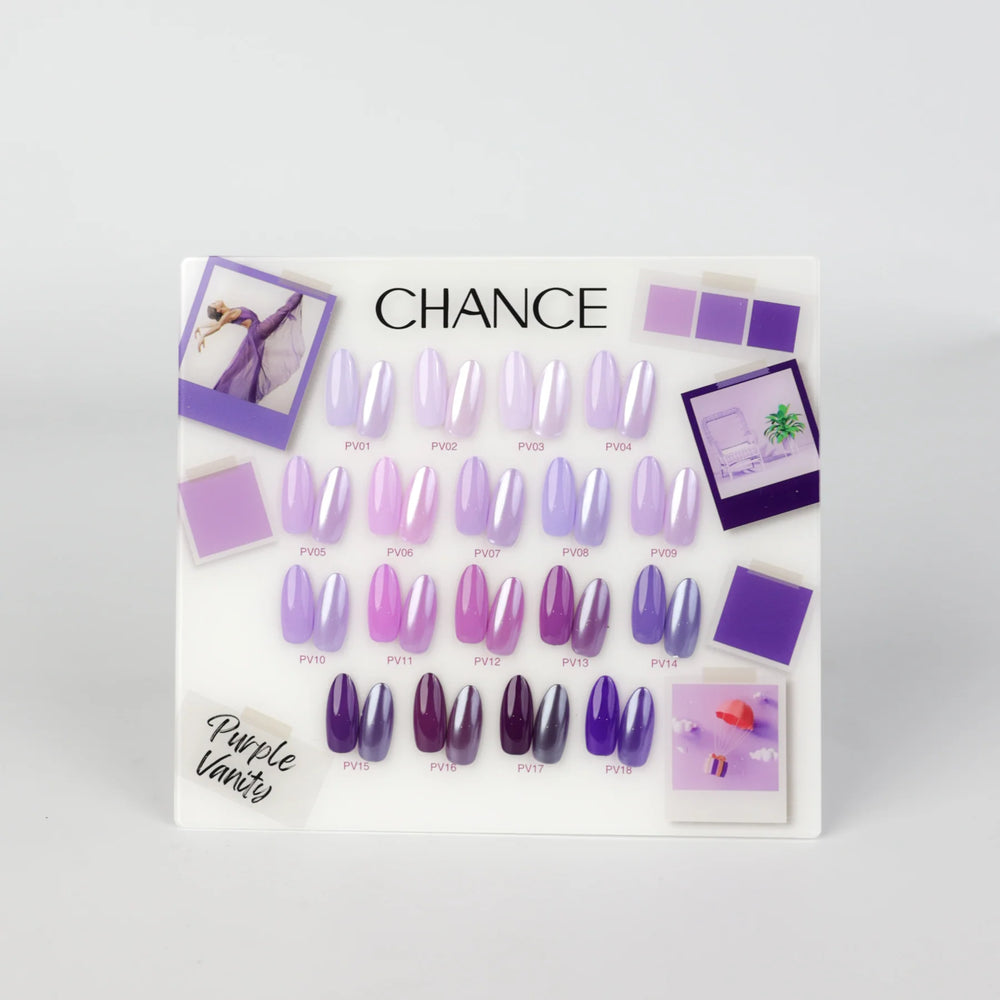 Chance Counter Display Color Chart (18 Colors) - PURPLE VANITY (PV) Collection