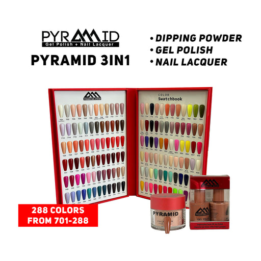 Pyramid 3in1 Dipping Powder + Gel Polish + Nail Lacquer, Full Line Of 144 Colors (New From 701 To 844)