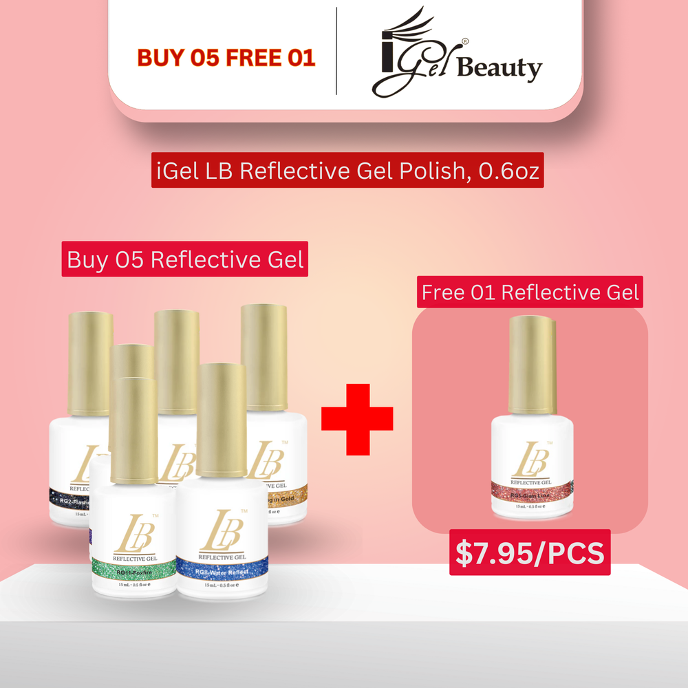 iGel LB Reflective Gel Polish, 0.6oz - Buy 5 Free 1