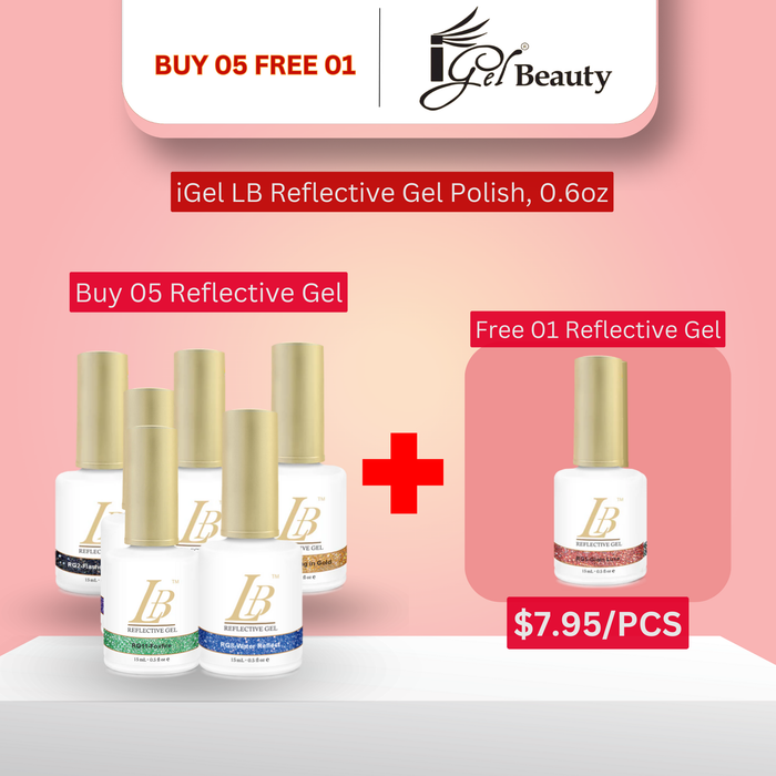 iGel LB Reflective Gel Polish, 0.6oz - Buy 5 Free 1