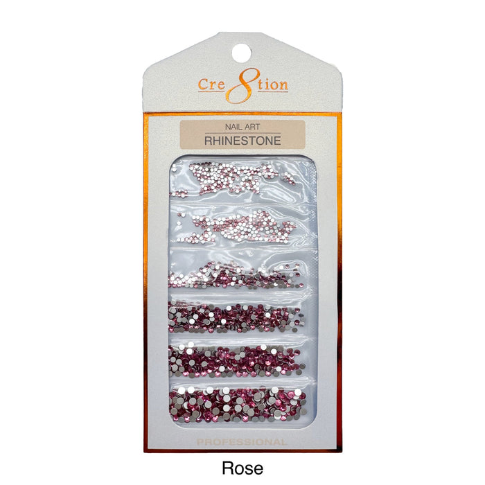 Cre8tion Rhinestone Nail Art - Rose (Pk: 80 pcs/pack) - SKU 1101-1026