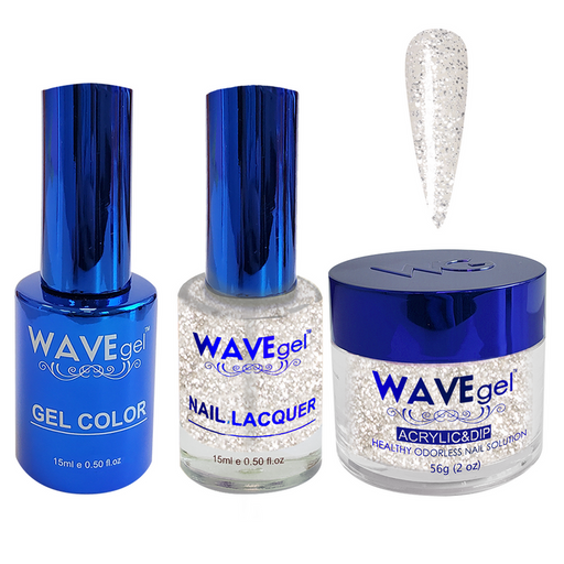 Wave Gel 4in1 Acrylic + Dip Powder + Gel Polish + Lacquer, Winter Holiday, WR114, Sparkling White