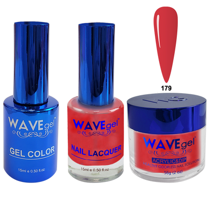 Wave Gel 4in1 Acrylic + Dip Powder + Gel Polish + Lacquer, Royal Collection, Winter Holiday, WR179, Sangria Thrill