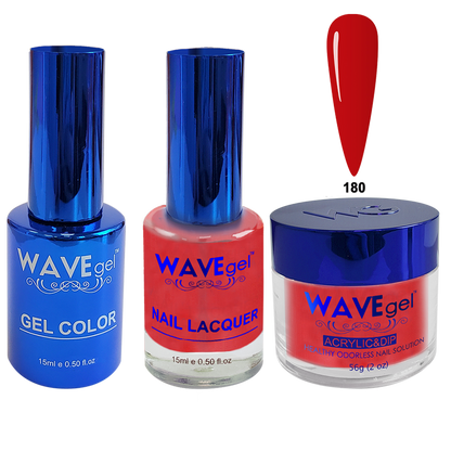 Wave Gel 4in1 Acrylic + Dip Powder + Gel Polish + Lacquer, Royal Collection, Winter Holiday, WR180, Chili Pepper