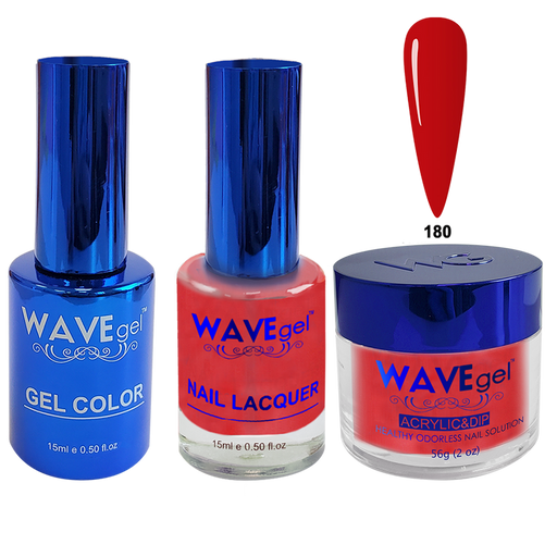 Wave Gel 4in1 Acrylic + Dip Powder + Gel Polish + Lacquer, Winter Holiday, WR180, Chili Pepper