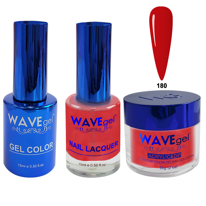 Wave Gel 4in1 Acrylic + Dip Powder + Gel Polish + Lacquer, Winter Holiday, WR180, Chili Pepper