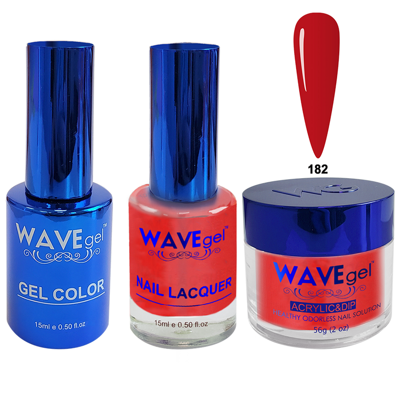 Wave Gel 4in1 Acrylic + Dip Powder + Gel Polish + Lacquer, Royal Collection, Winter Holiday, WR182, Maroon Blaze