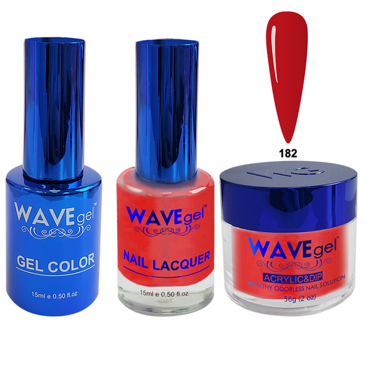 Wave Gel 4in1 Acrylic + Dip Powder + Gel Polish + Lacquer, Royal Collection, Winter Holiday, WR182, Maroon Blaze