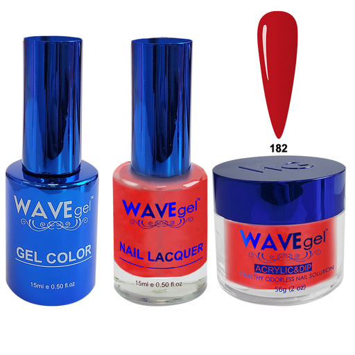 Wave Gel 4in1 Acrylic + Dip Powder + Gel Polish + Lacquer, Winter Holiday, WR182, Maroon Blaze