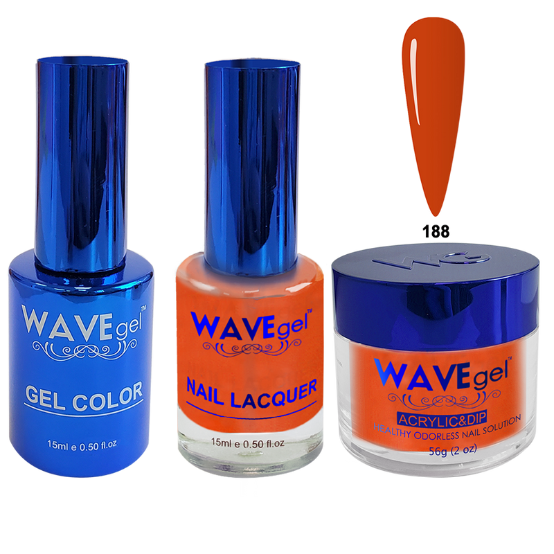 Wave Gel 4in1 Acrylic + Dip Powder + Gel Polish + Lacquer, Royal Collection, Winter Holiday, WR188, Tiki Torch