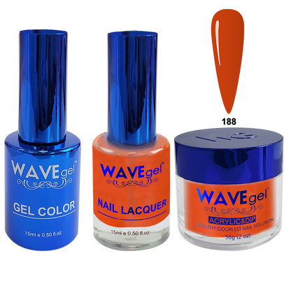 Wave Gel 4in1 Acrylic + Dip Powder + Gel Polish + Lacquer, Royal Collection, Winter Holiday, WR188, Tiki Torch