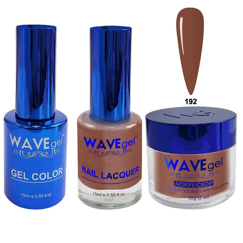 Wave Gel 4in1 Acrylic + Dip Powder + Gel Polish + Lacquer, Royal Collection, Winter Holiday, WR192, Burnt Umber