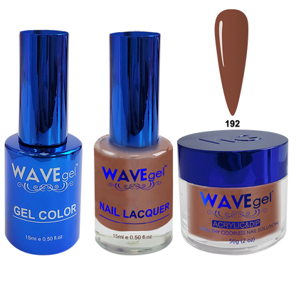 Wave Gel 4in1 Acrylic + Dip Powder + Gel Polish + Lacquer, Royal Collection, Winter Holiday, WR192, Burnt Umber