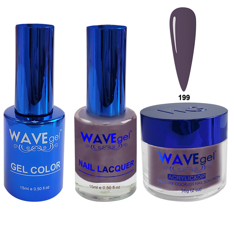 Wave Gel 4in1 Acrylic + Dip Powder + Gel Polish + Lacquer, Royal Collection, Winter Holiday, WR199, Peacoat