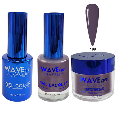 Wave Gel 4in1 Acrylic + Dip Powder + Gel Polish + Lacquer, Royal Collection, Winter Holiday, WR199, Peacoat