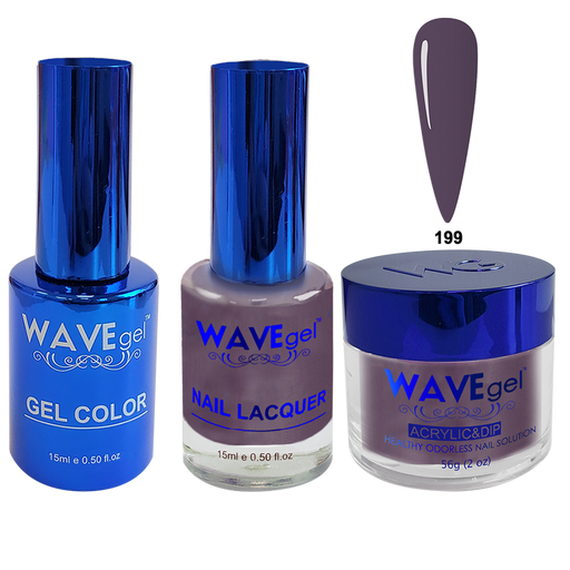 Wave Gel 4in1 Acrylic + Dip Powder + Gel Polish + Lacquer, Winter Holiday, WR199, Peacoat
