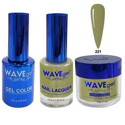 Wave Gel 4in1 Acrylic + Dip Powder + Gel Polish + Lacquer, Royal Collection, Winter Holiday, WR221, Burnt Olive