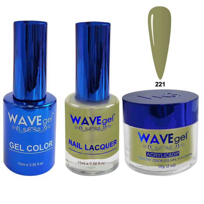 Wave Gel 4in1 Acrylic + Dip Powder + Gel Polish + Lacquer, Winter Holiday, WR221, Burnt Olive