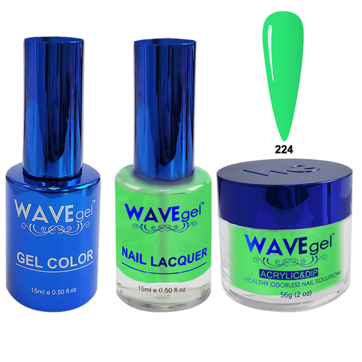 Wave Gel 4in1 Acrylic + Dip Powder + Gel Polish + Lacquer, Winter Holiday, WR224, Lemon Turf