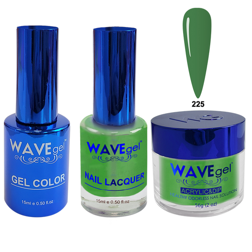 Wave Gel 4in1 Acrylic + Dip Powder + Gel Polish + Lacquer, Winter Holiday, WR225, Green W Envy
