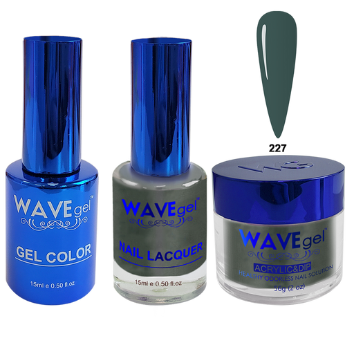 Wave Gel 4in1 Acrylic + Dip Powder + Gel Polish + Lacquer, Winter Holiday, WR227, Abyss
