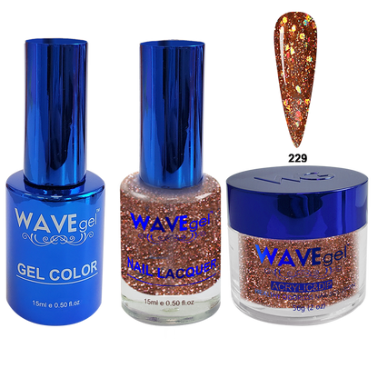 Wave Gel 4in1 Acrylic + Dip Powder + Gel Polish + Lacquer, Royal Collection, Winter Holiday, WR229, Autumn Jungle